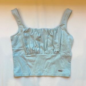 Hollister XS blue ruffle crop top